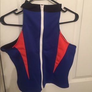 NEW Mock Neck Zip Detail Tee